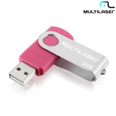 Pen Drive Twist 8GB USB Leitura 10MB/S e Gravação 3MB/s Multilaser Rosa